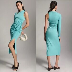 Anthropologie DOLAN Asymmetrical Dress Teal Blue